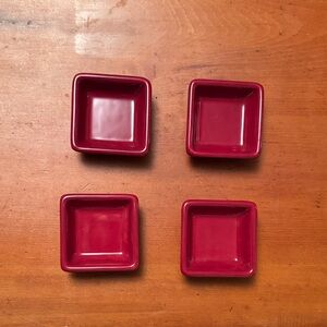 Pampered Chef Simple Additions Petite Squares Set of 4 Cranberry Condiment